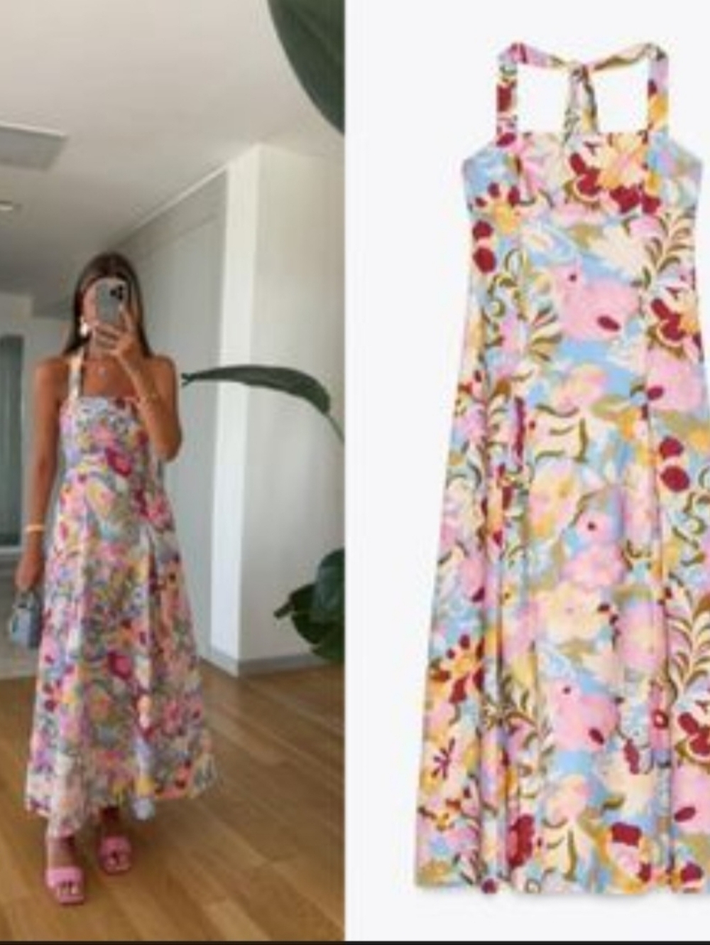 Zara Vibrant Floral Maxi Dress